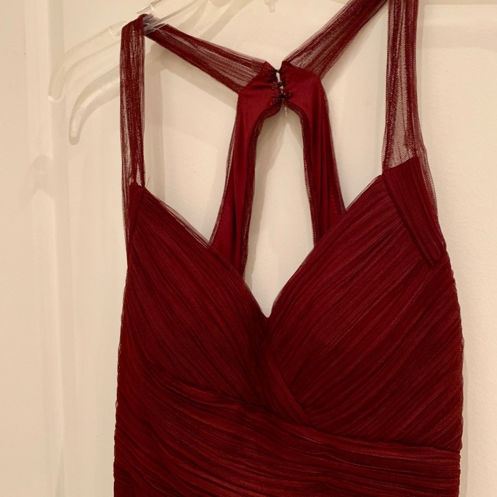 #Levkoff Crisscross Strap English Net A-Line Gown